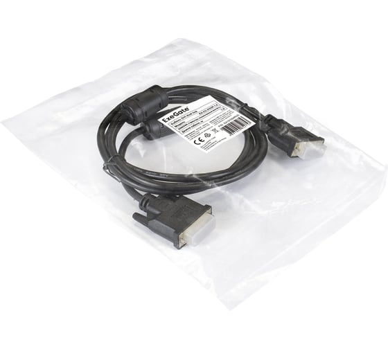 Кабель ExeGate DVI dual link EX-CC-DVI2F-1.8 25M 25M, 1,8м, 2 фильтра, позолоченные контакты 191094