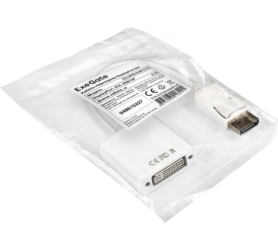 Кабель ExeGate-переходник DisplayPort-DVI EX-DPM-DVIF-0.15 20M 19F, 0,15м 284909