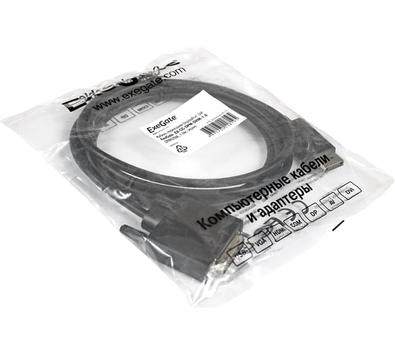 Кабель ExeGate-переходник DisplayPort-DVI EX-CC-DPM-DVIM-1.8 20M 25M, 1,8м, экран 284908