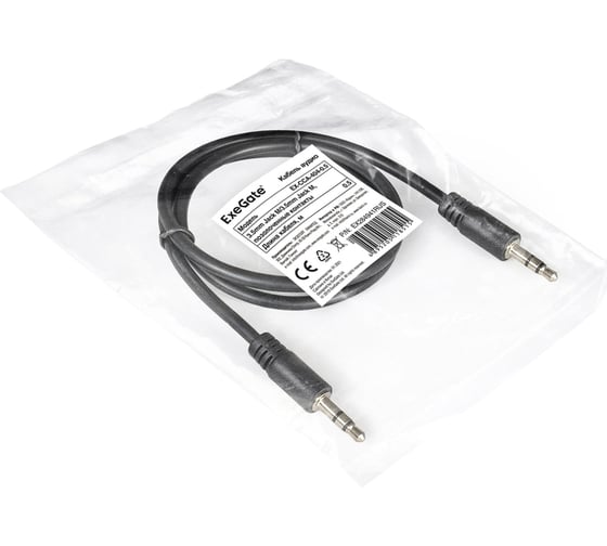 Кабель ExeGate аудио EX-CCA-404-0.5 3.5mm Jack M 3.5mm Jack M, 0,5м, позолоченные контакты 284941