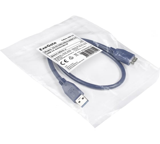 Кабель ExeGate USB 3-0.5 Am microBm 9P, 0,5м 284935