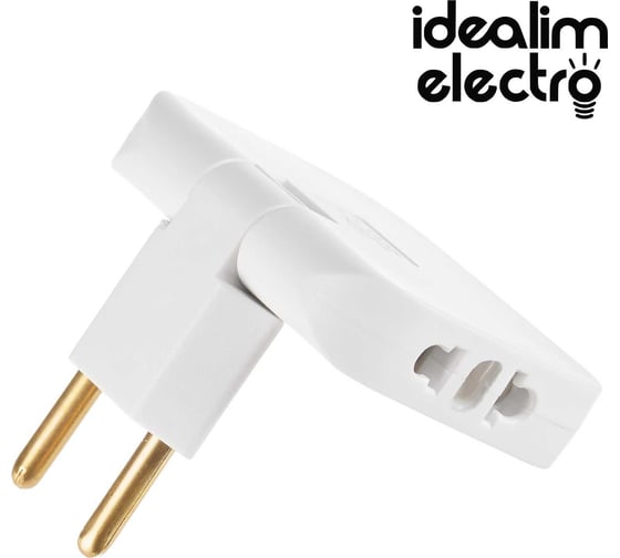 Облегченный сетевой электрический плоский поворотный тройник в розетку idealim white light
