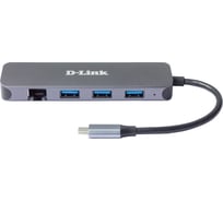 Док-станция d-link с разъемом usb type-c, 3 портами usb 3.0, 1 портом usb type-c/pd 3.0 и 1 портом gigabit ethernet DUB-2334/A1A