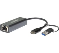 Сетевой адаптер d-link 2.5 gigabit ethernet / usb type-c с переходником usb type-c / usb type-a DUB-2315/A1A