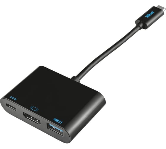 Адаптер Trust USB-C мультипорт 3в1 HDMI-USB3.1-USB-C 21260