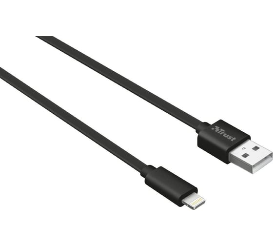 Кабель Trust LIGHTNING 1м плоский чёрный 20127 1