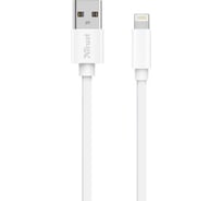 Кабель Trust LIGHTNING 1м плоский белый 20345