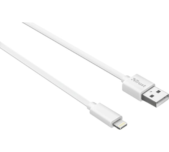 Кабель Trust LIGHTNING 1м плоский белый 20345