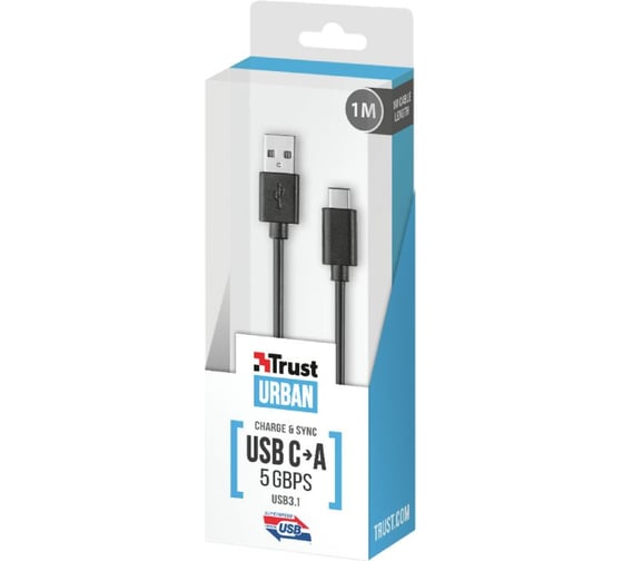 Кабель Trust UR USB3.1 USB-C USB-A 1м 5Гб/с SuperSpeed 21175