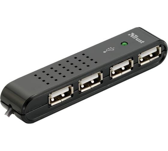 USB-хаб Trust Vecco 4xUSB 2.0 держатель провода 14591