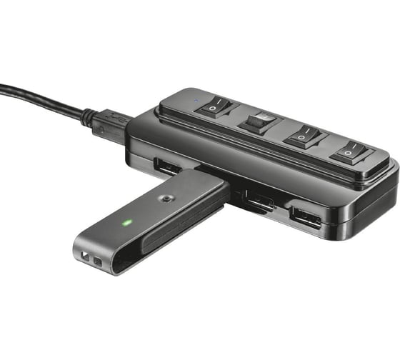 USB-хаб Trust 4xUSB 2.0 с выключателями портов 20619