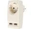 Адаптер ЭРА SP-1e-USB-W Polynom 1гн 220V + 2xUSB 2100mA, c заземлением, белый Б0026332 1