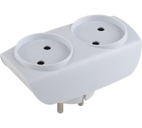 Разветвитель электрический ЭРА SP-2-W на 2 розетки без заземления 16А белый C0045520