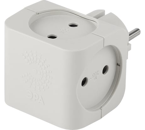 Тройник ЭРА SP-4-W 4гн, без заземления белый Б0005103