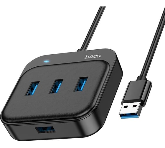 Хаб Hoco Usb hb31 easy 4хusb, 0.2м (черный) 0L-00057789 1