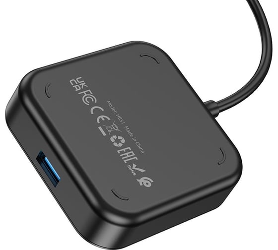 Хаб Hoco Usb hb31 easy 4хusb, 0.2м (черный) 0L-00057789