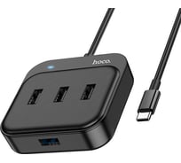 Хаб Hoco Usb-c hb31 easy 4хusb, 0.2м (черный) 0L-00057790