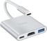 Адаптер Hoco hb14 easy usb-c на usb3.0+hdmi+usb-c, pd 67w (серый) 0L-MG-WF326 3