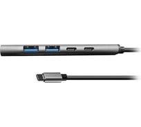 Мульти переходник Bion usb type-c - 2usb type-c/usb-a 3.0/2usb-a 2.0, 60w, длина кабеля 15см BXP-A-USBC-MULTI-02
