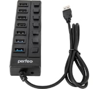 USB-HUB Perfeo 7 Port, (PF-H036 Black) черный 30015353