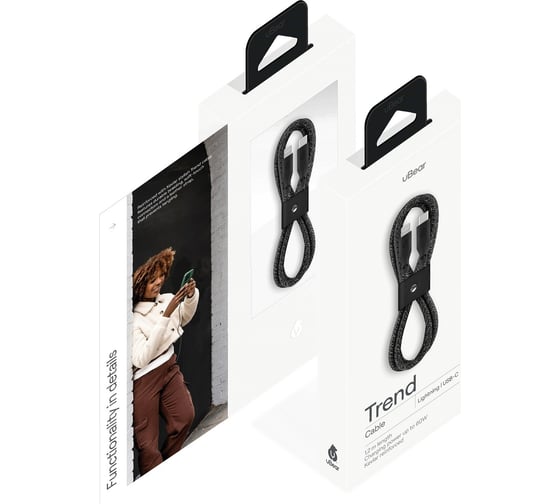 Зарядный кабель uBear Trend, USB-C - Lightning, 60Вт, 1,2м DC12BL12TR-CL