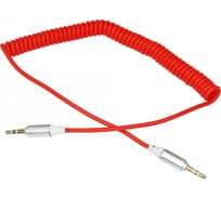 Аудио кабель AUX REXANT 3.5 мм шнур спираль 1м красный 18-4016