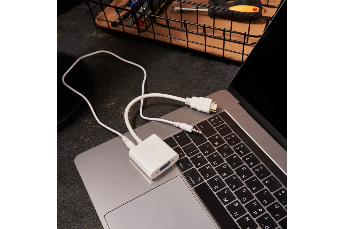 Переходник REXANT шт.HDMI - гн.VGA провод 3.5 mm Аудио 17-6936 ...