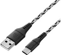 Зарядный кабель ROCKET Contact USB-A,Micro-USB 1м, тканевая оплетка RDC506BW01CT-AM