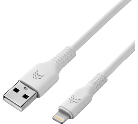 Зарядный кабель ROCKET Flex USB-A,Lightning 1м, оплетка TPE RDC507WH01FL-AL
