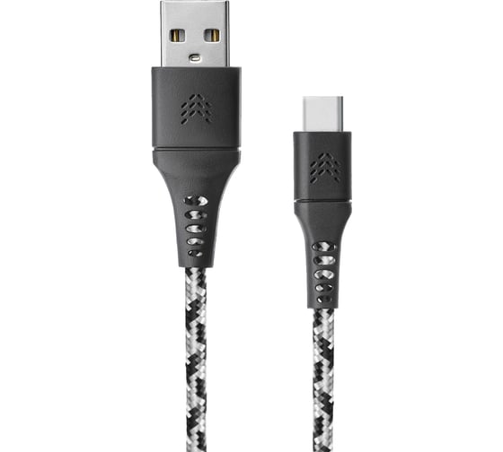 Зарядный кабель ROCKET Contact USB-A,USB-C 1м, тканевая оплетка RDC504BW01CT-AC