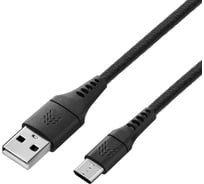 Зарядный кабель ROCKET Contact USB-A,Micro-USB 1м, тканевая оплетка RDC505BL01CT-AM