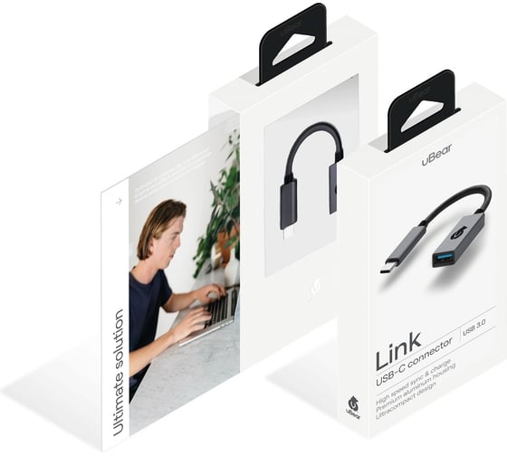 Адаптер uBear USB-С - USB-A LINK Цвет Space Grey HB02SG01-AC