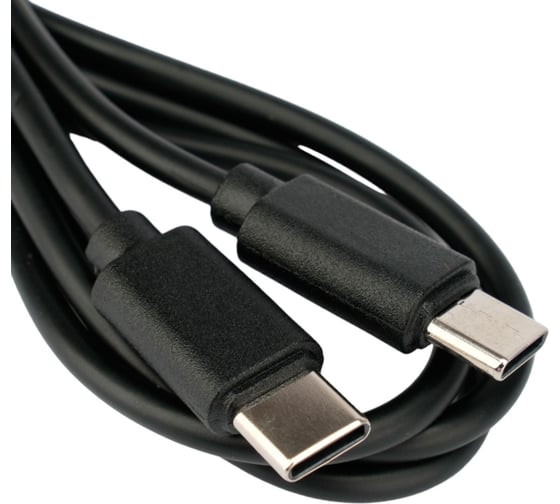 Кабель Гарнизон USB2.0 Type-C/Type-C, 3А, 60Вт, PD/QC3.0, медь, 1м, черный, пакет, GCC-USB2-CMCM-1M