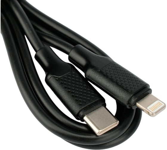 Кабель Гарнизон USB2.0 Lightning/Type-C, 2.1А, 20Вт, PD, медь, Pro, 1м, черный, пакет, GCC-USB2-AP2CM-1M