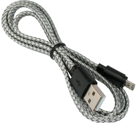 Кабель Cablexpert usb2.0 microusb, 12w, 2,1a, плоский, тканевая оплетка,1м, пакет, CC-mUSB2-AMBM-FL-1M