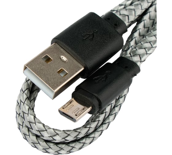 Кабель Cablexpert usb2.0 microusb, 12w, 2,1a, плоский, тканевая оплетка,1м, пакет, CC-mUSB2-AMBM-FL-1M