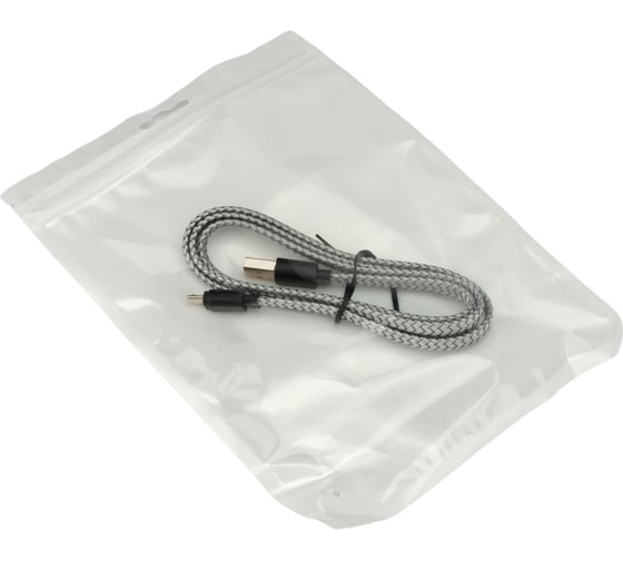 Кабель Cablexpert usb2.0 microusb, 12w, 2,1a, плоский, тканевая оплетка,1м, пакет, CC-mUSB2-AMBM-FL-1M