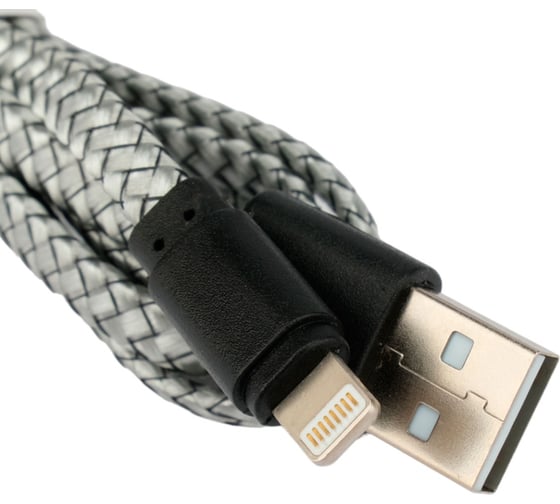 Кабель Cablexpert usb2.0 lightning, 12w, 2,1a, плоский, тканевая оплетка, 1м, пакет, CC-USB2-AMAP-FL-1M