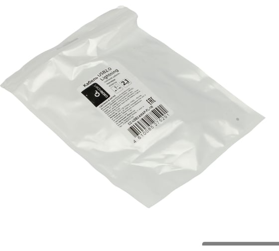 Кабель Cablexpert usb2.0 lightning, 12w, 2,1a, плоский, тканевая оплетка, 1м, пакет, CC-USB2-AMAP-FL-1M