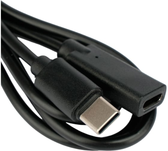 Удлинитель Cablexpert usb2.0 type c, 20w, 3a, pd, qc3.0, 1м, черный, пакет, CCP-USB2-CMCF-1M