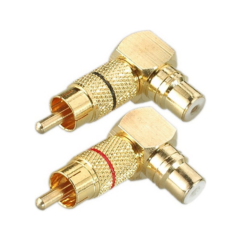 Переходник Pro Legend RCA штекер - RCA гнездо угловой металл 2 штуки ...