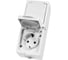 Розетка двойная TDM ELECTRIC белая 2П+З (вертикальная) открытой установки IP54 16А серия "Вуокса" SQ1803-1009 1