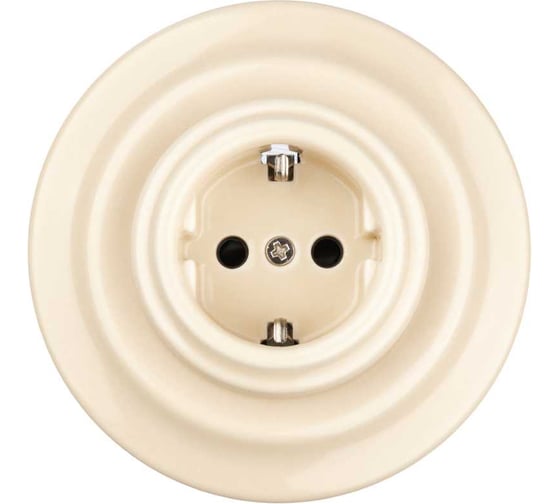 Фарфоровая розетка TDM ELECTRIC скрытой установки, 2П+З, 16А, 250В, слоновая кость «Болонь» SQ1820-0322 1