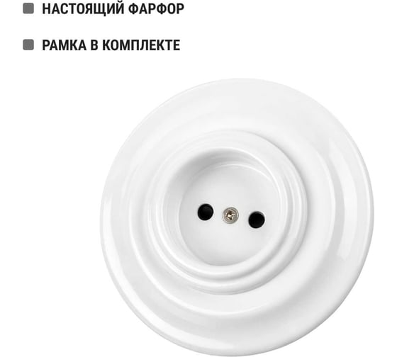 Фарфоровая розетка TDM ELECTRIC скрытой установки, 2П, 10А, 250В, белая «Болонь» SQ1820-0021