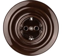Фарфоровая розетка TDM ELECTRIC скрытой установки, 2П+З, 16А, 250В, коричневая «Болонь» SQ1820-0422
