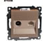 Розетка телевизионная + компьютерная RJ-45 STEKKER (механизм), gls00-7106-02, 75 ом, 5-862мгц, серия катрин, шампань, 49184 8