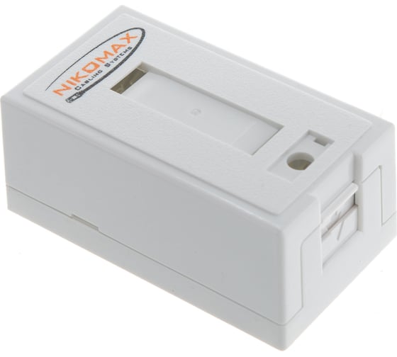 Настенная розетка NIKOMAX 1 порт, неэкранированная, со шторкой, белая NMC-WO1UE2-FT-ST-WT