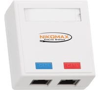 Настенная розетка NIKOMAX 2 порта, неэкранированная, белая NMC-WO2UE2-WT