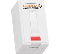 Настенная розетка NIKOMAX 1 порт, полный экран, со шторкой, белая NMC-WO1SD2-FT-ST-WT