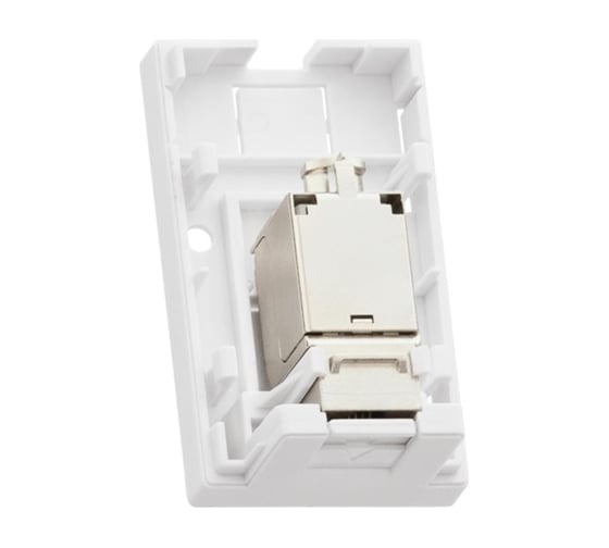 Настенная розетка NIKOMAX 1 порт, полный экран, со шторкой, белая NMC-WO1SD2-FT-ST-WT